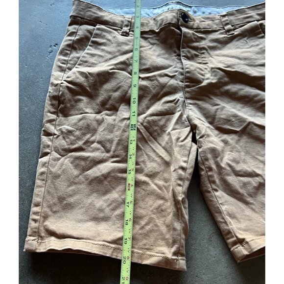 Topman Men’s Size 32 Stretch Skinny Chino Shorts Khaki Brown Beige Cotton - Picture 3 of 14
